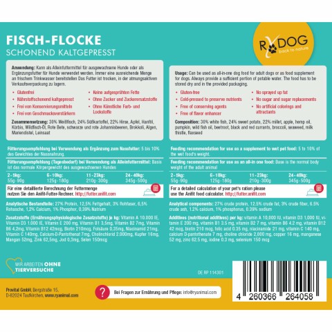 Hund Flocken Hundefutter Trockenfutter RyDog Fisch-Flocke 5kg 1 Stück -2- Anifit